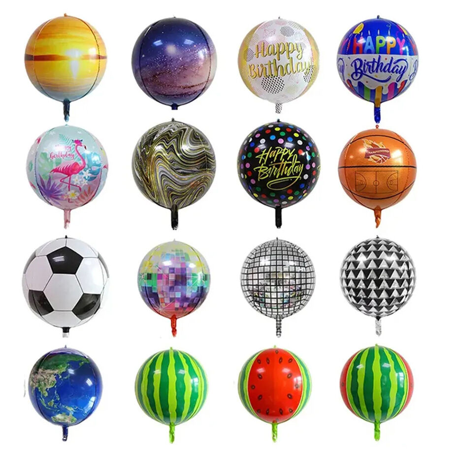 Round Ball Metallic Foil Balloon- 22 Inch 4d High Helium Quality