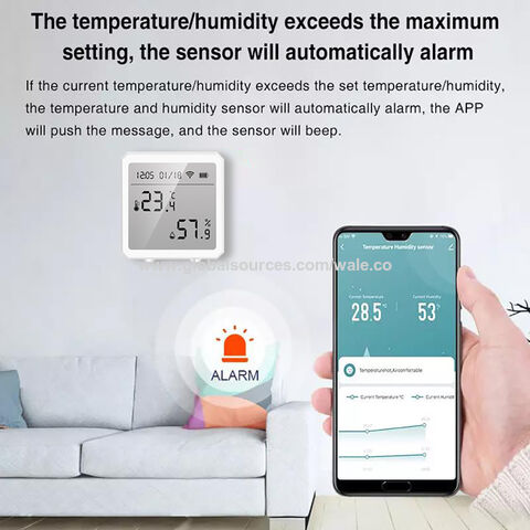 Tuya WiFi Temperature Humidity Senor External Probe Remote Monitor Alarm  Indoor Thermometer Hygrometer Detector Smart Life
