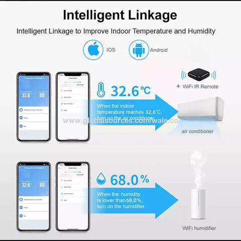 Tuya Wifi Temperature Humidity Sensors App Remote Monitor Control