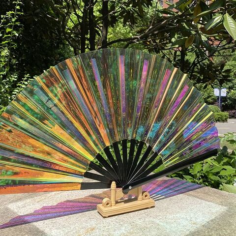 Wholesale Good Custom Service 63cm 13 Inch Large Hand Fan Large Holographic Rave Hand Fan For Promotional Gifts Buy China Wholesale Large Hand Fan Pvc 3.85 Globalsources