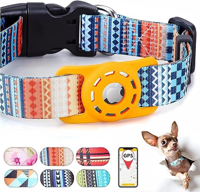 Genuine Leather Airtag Dog Collar Heavy Duty Dog Collar with For Airtag  Holder Case Pet GPS