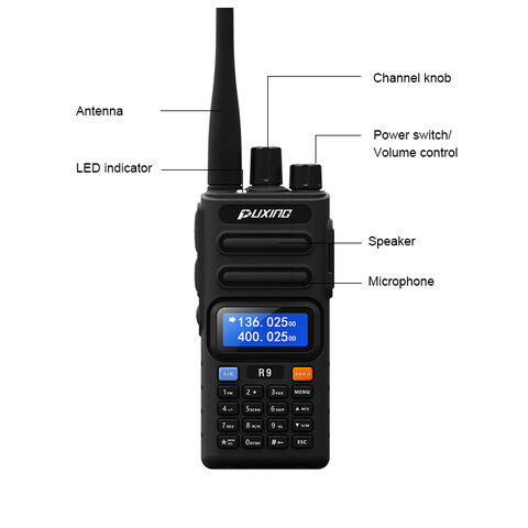 Noir couleur puxing px-888k double bande vhf uhf professionnel