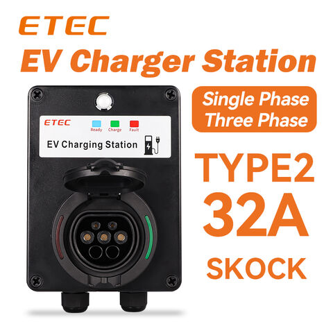 32A EV Charging Station 22KW 3 Phase EVSE Wallbox IEC62196 Type2