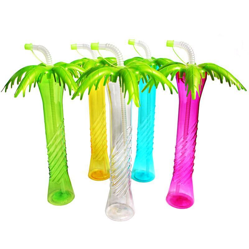 Buy Wholesale China Palm Tree Cups Palm Tree Plastic Yard Glasses Juice Drinking Cups With