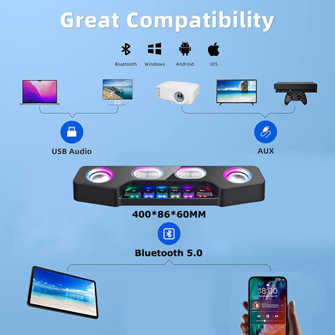 مكبر صوت بلوتوث محمول للألعاب من الشركة الأصلية مع ضوء RGB لأجهزة الحاسوب والهاتف والهواتف المحمول