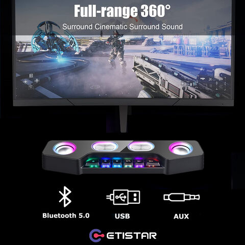 مكبر صوت بلوتوث محمول للألعاب من الشركة الأصلية مع ضوء RGB لأجهزة الحاسوب والهاتف والهواتف المحمول