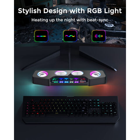 مكبر صوت بلوتوث محمول للألعاب من الشركة الأصلية مع ضوء RGB لأجهزة الحاسوب والهاتف والهواتف المحمول