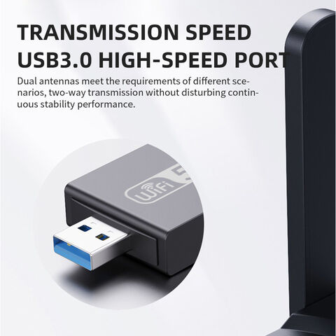 Adaptador WiFi USB inalámbrico de 1300Mbps, banda Dual, 2,4G, 5Ghz,  802.11ac, con antena BT4.2, para ordenador de escritorio y portátil