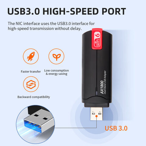 Adaptateur Wifi Usb sans fil 1200Mbps Lan Usb Ethernet 2.4G 5G Dual B et Wifi  Carte réseau Wifi Dongle 