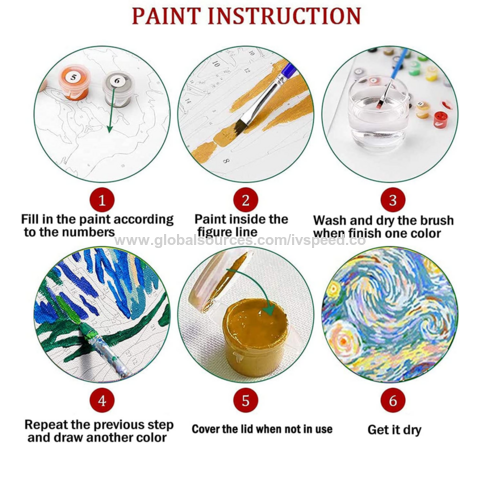 Kit peinture à l'huile Paint By Numbers pour adultes débutant