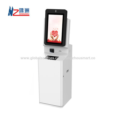 Floor Stand Kiosk with A4 Paper Printer LCD Display WiFi Network-Hongzhou