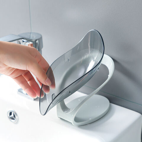 Leaf Shape Soap Dish Bathroom Soap Holder Drain Punch-Free Soap Box  Bathroom Storage Tray Sponge Holder Kitchen Accessories