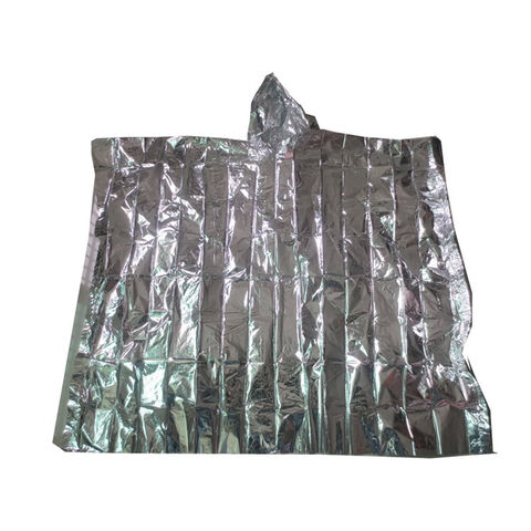 Buy Wholesale China Emergency Mylar Thermal Poncho Compact Waterproof  Raincoat For First Aid Adults Survival Gear Sliver & Emergency Survival  Poncho at USD 0.55