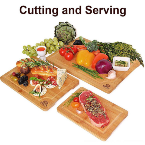 Buy Wholesale China Bamboo Cutting Board Set For Kitchen (3 Pieces), Wood Cutting  Set For Meat Cheese And Vegetables. & Bamboo Cutting Board at USD 4.6