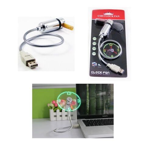 Compre Usb Mini Flexible Time Clock Fan With Led Light - Cool Gadget  Adjustable y Hand Mini Usb Fan Portable Gadgets Flexible de China por 3 USD