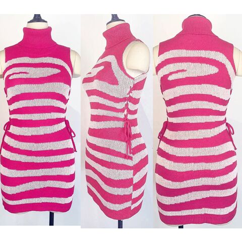 Color Block Turtleneck Sleeveless Tight Bodycon Mini Dress