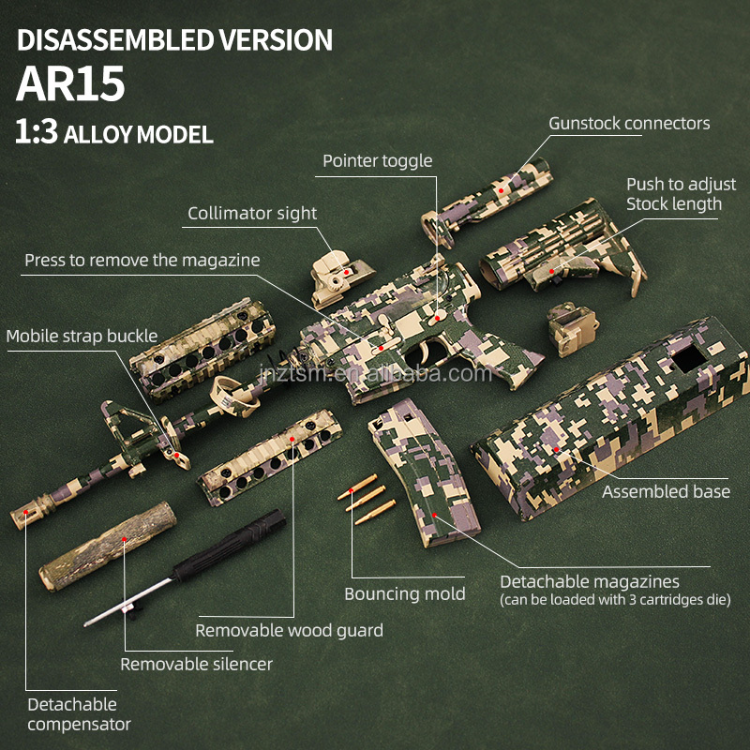 2023 Hot Sale Tiktok Miniature Ak47 Ar15 Ar18 Barrett Sig 1