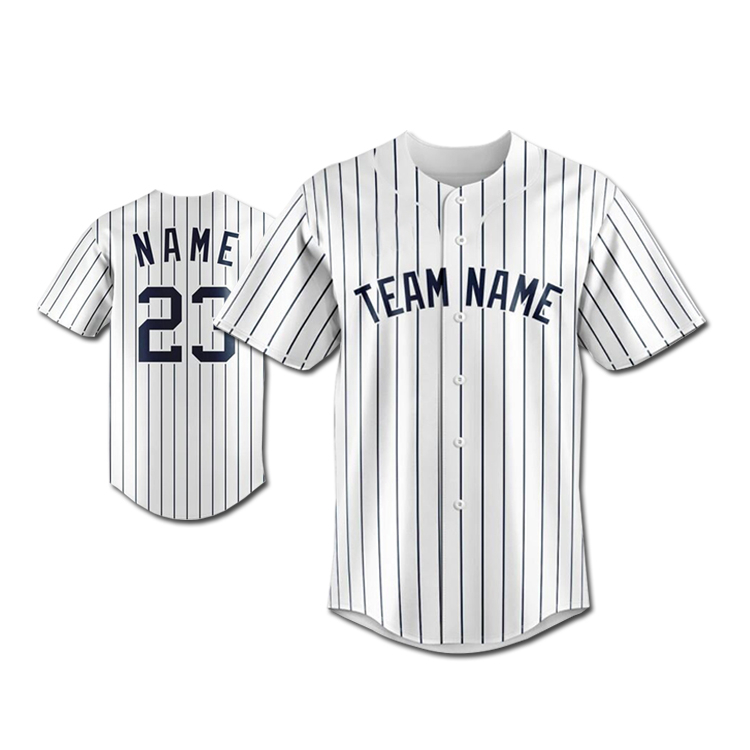 Wholesale Cheap Baseball Wear Custom Black and White Pinstripe