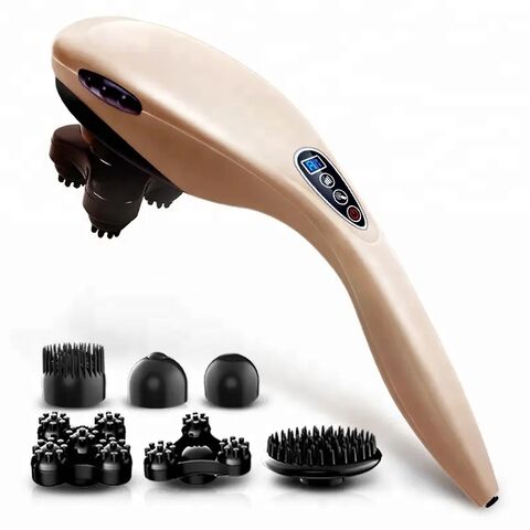  Handheld Percussion Massager with Heating 6 Interchangeable  Massage Nodes Stepless Speed : Health & Household