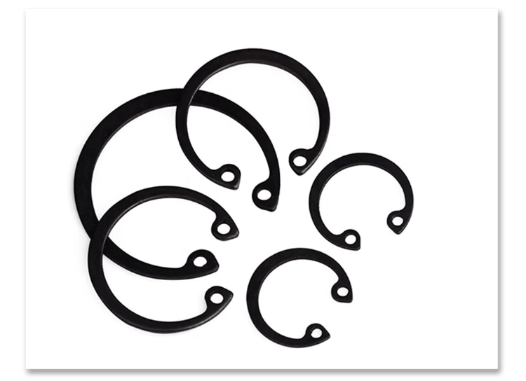 NINDEJIN 10-100pcs Black E-Clip Carbon Steel Snap Ring