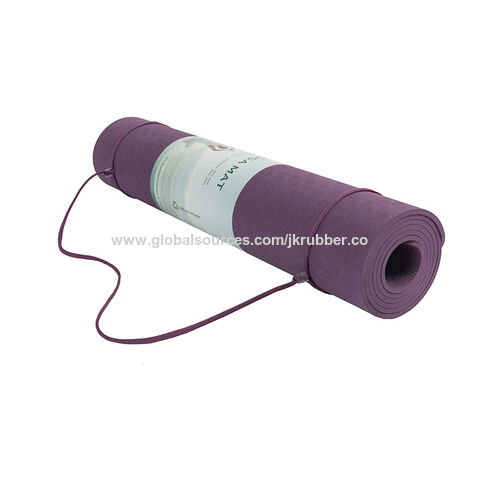 Tapete Yoga Dupla Camada Antiderrapante Linhas de Posição + Porta