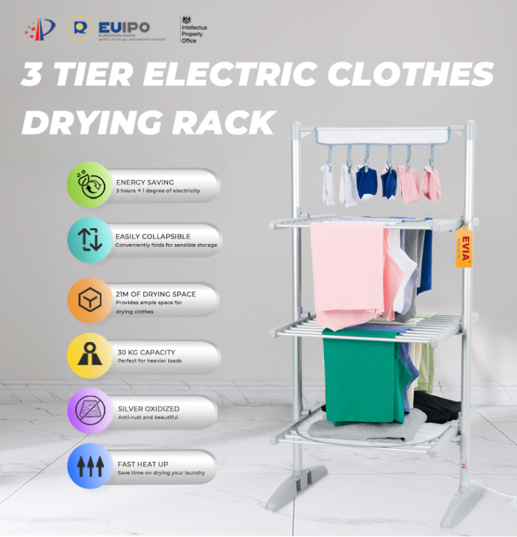 Buy Wholesale China Evia Ev3001 Aluminum Electric Clothes Dryer 3