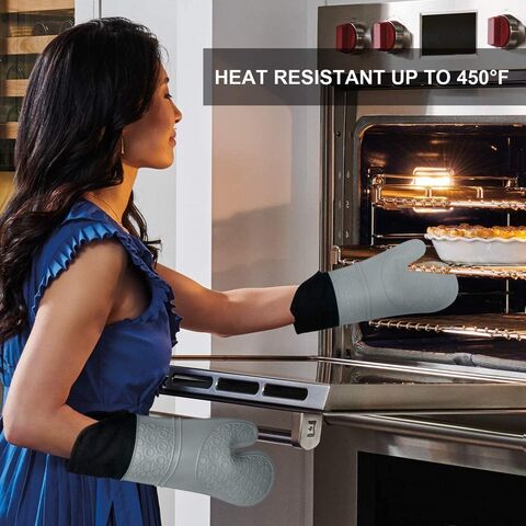Gants de cuisine en silicone four à micro-ondes gant antidérapant gants de  maison en silicone résistant à la chaleur cuisson cuisson porte-gants de