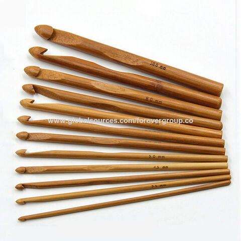 Buy Wholesale China 12pcs 3-10mm Bamboo Crochet Hooks Set Bamboo