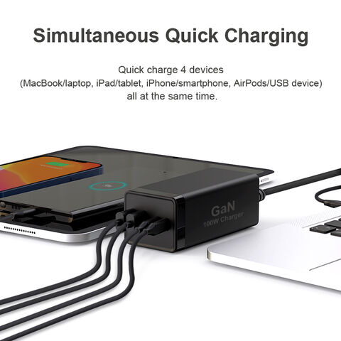 65W 5USB+Type-c Chargeur De Téléphone Portable Multi Interfaces