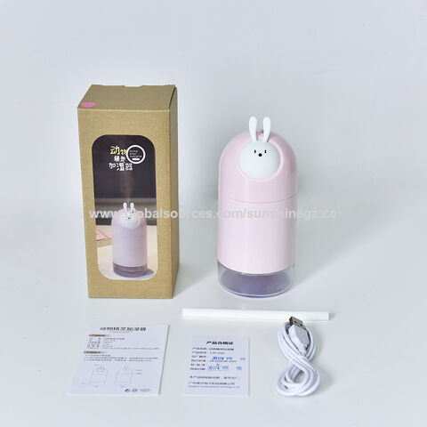 Mini humidificateur d'air lapin mignon USB diffuseur d'huiles essentielles d 'arôme pour maison voiture brumisateur ultrasonique avec diffuseur de lampe  de nuit LED