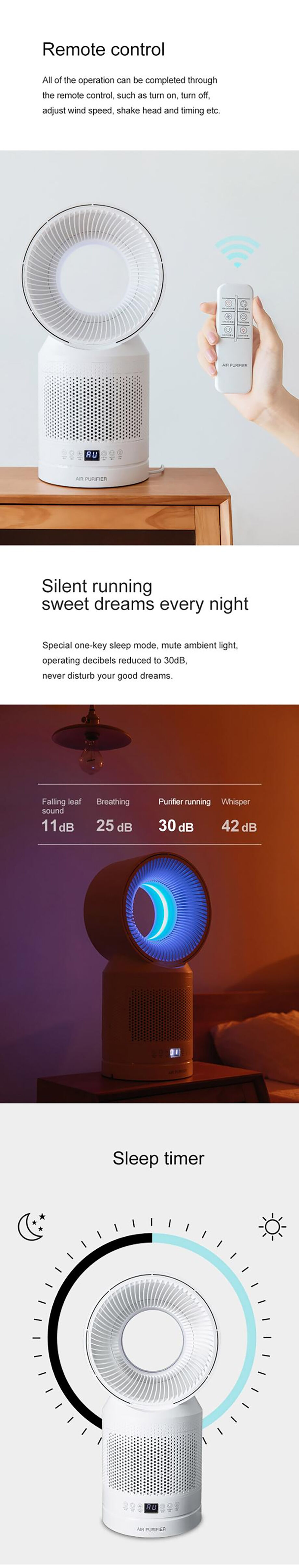 Buy Wholesale China Leafless Desk Fan Air Purifier Home H13 Hepa Filter