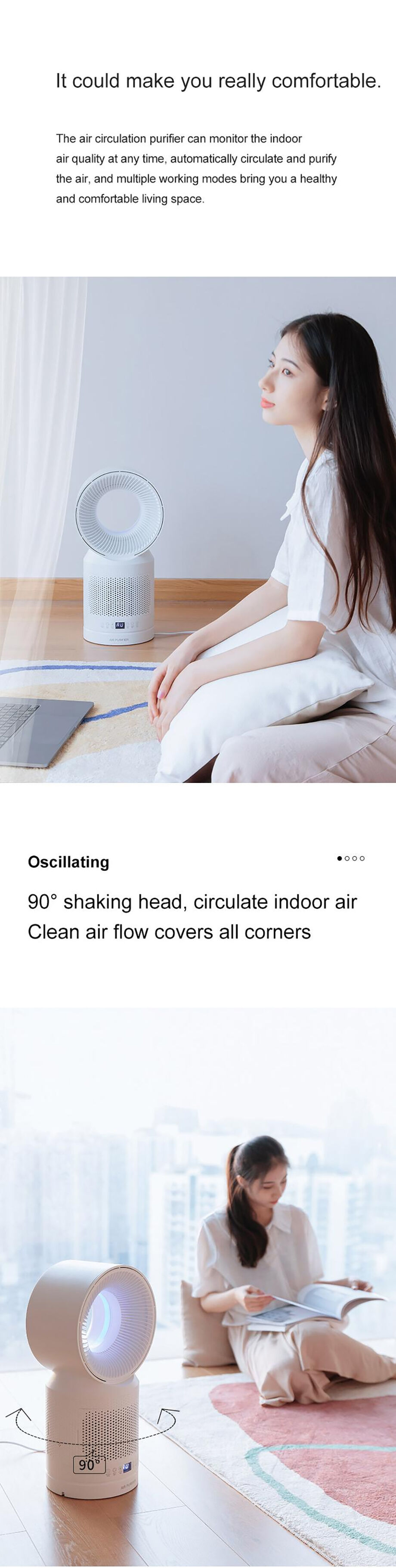 Buy Wholesale China Leafless Desk Fan Air Purifier Home H13 Hepa Filter