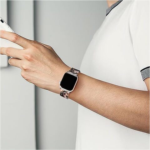 Bracelet en résine Fitbit luxe pour femme, arc-en-ciel de bande de