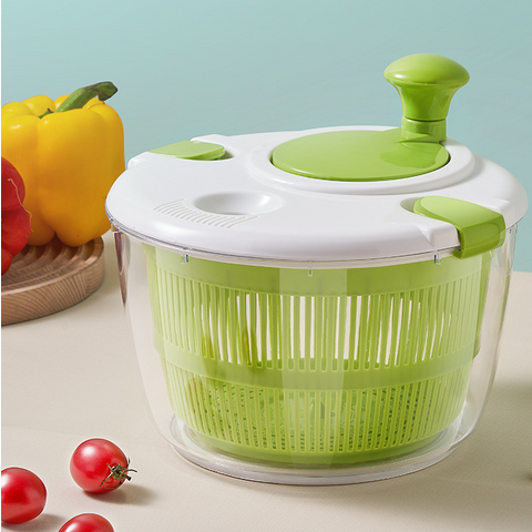 Salad Spinner, 5L Vegetable Washer Dryer Drainer Strainer with Bowl &  Colander