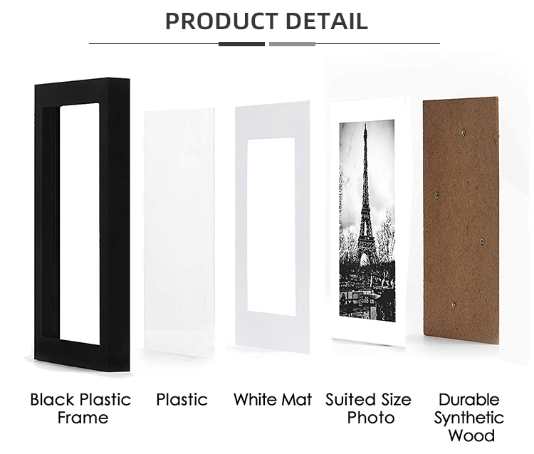 Multi Opening Picture Frame - Wall Mount Collage Black & White Frame