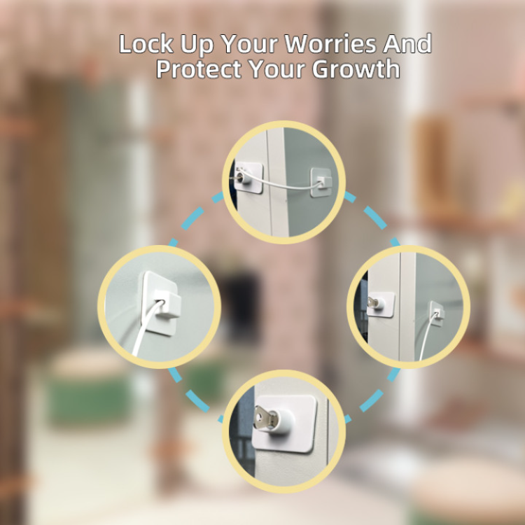 thumbnail interactive-video image 1 of 3-Pack Black Refrigerator Door Locks For Kids – Child Safety Locks For Fridge, Freezer, Cabinets & Windows 1 of 9