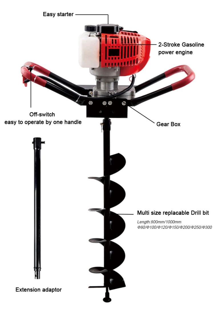 2 stroke gasoline earth auger, 2 stroke gasoline earth auger