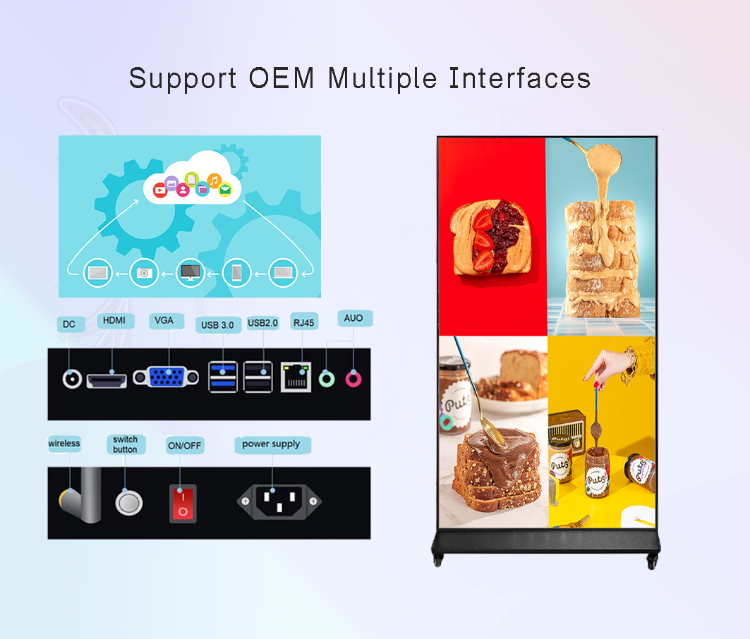 85 Inch Led Touch Panel 85 Inch Cms Software Indoor Ir Touch Screen Floor Standing Advertising ...