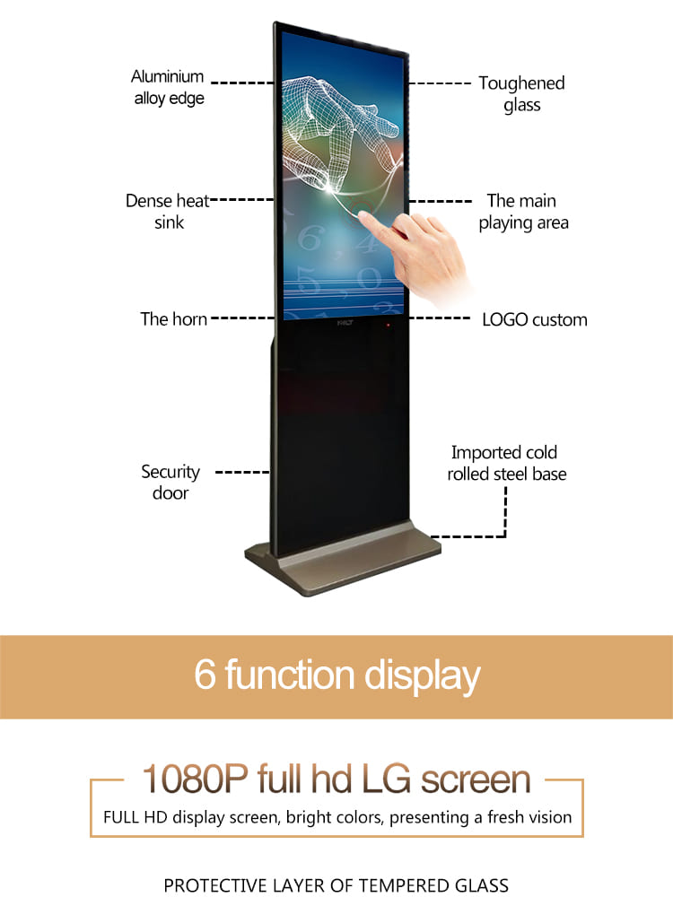 75" 100" 55 Inch Indoor Touch Screen Lcd Outdoor Advertising Totem ...