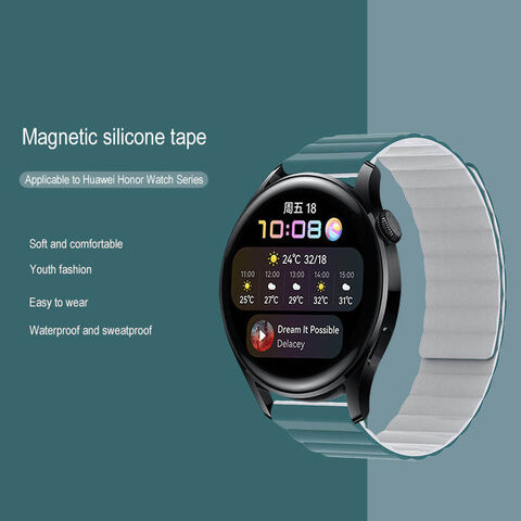 Compre 20mm 22mm Silicona Magnética Correa Para Huawei Gt 2 Reloj
