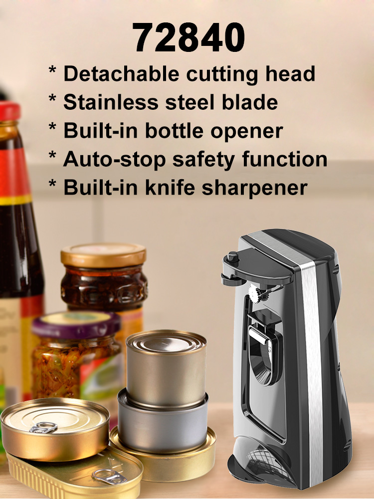 Electric Can Opener with Knife Sharpener and Bottle Opener - Stainless  Steel