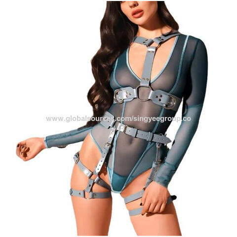 Bondage Rope Leather Harness Toy for Women Adult Game Outfit Bra