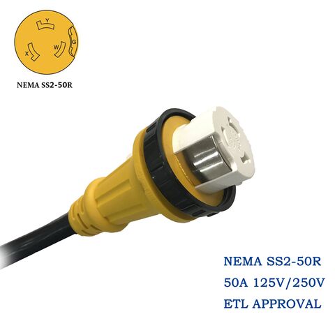 Etl Heavy Duty 50 Amp Rv Power Cord Nema 14-50p To Ss2-50r