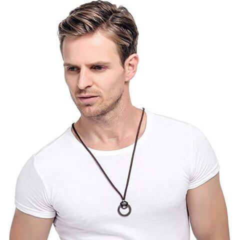 FaithHeart Braided Leather Cord Necklace for Men 3MM Black Woven Wax Rope  Chain Jewelry