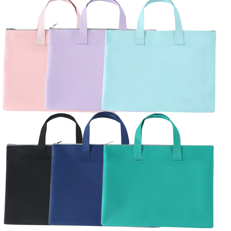 Waterproof Oxford Cloth A4 B4 Document Bags Portable File Folder Zipper ...