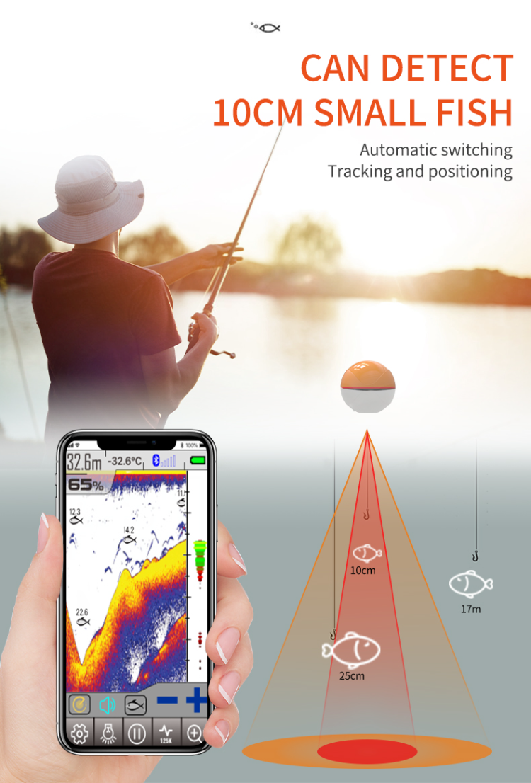Erchang F68 Wireless Echo Sounder Two Beam Frequency Fish Finder