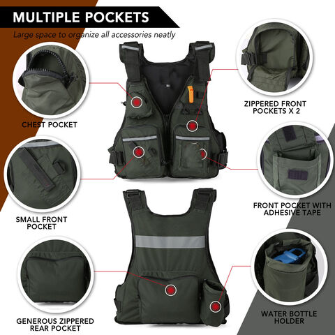 Compre Fishing Buoyancy Vest With Water Bottle Holder For Swimming