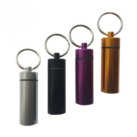 1 Pièce Boîte De Rangement De Pilule De Poche Étanche À L'eau En Aluminium  Métallique Avec Porte-clés, Bouteille De Rangement En Aluminium Métallique  Mini: Petite Bouteille De Pilule Portable Et Porte-clés À