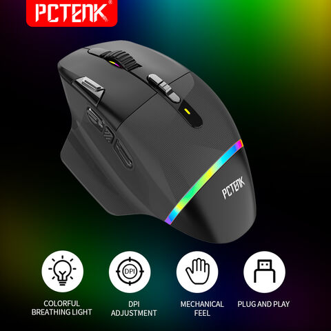 Gaming Gamer Dual Wireless verdrahtete Maus Rgb, wiederauf ladbar, programmier bar, 2.4g USB, optischer ABS-Kunststoff