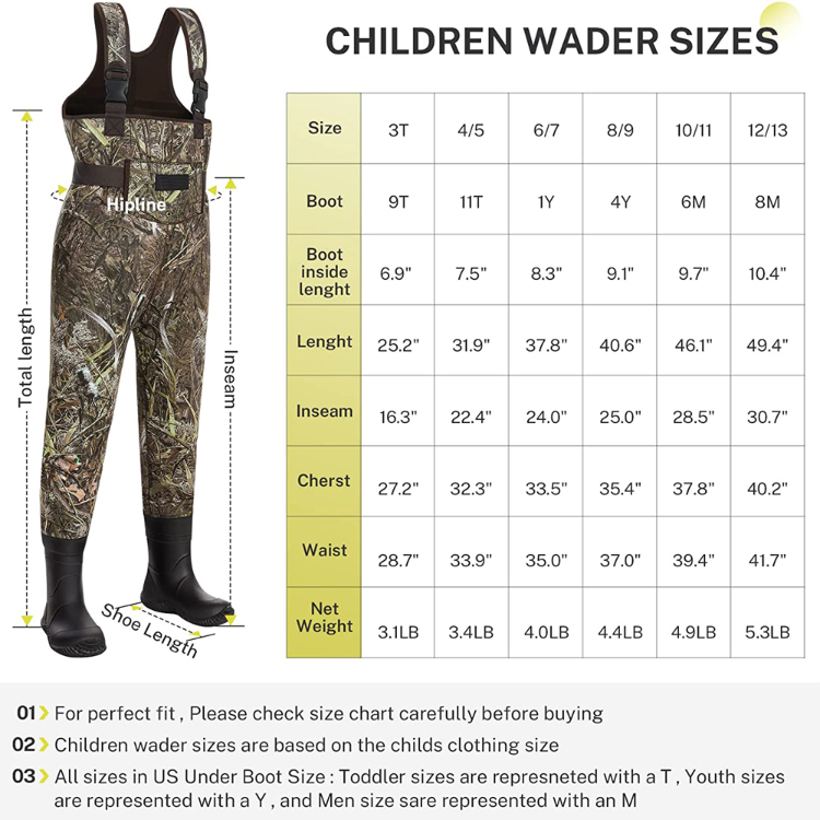 Buy Standard Quality China Wholesale Kids Neoprene Chest Waders
